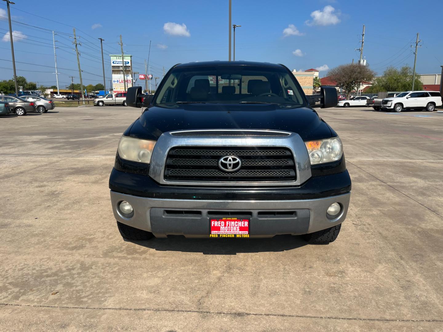 2008 Black /TAN Toyota Tundra SR5 Double Cab 5.7L 2WD (5TFRV54128X) with an 5.7L V8 DOHC 32V engine, 6-Speed Automatic Overdrive transmission, located at 14700 Tomball Parkway 249, Houston, TX, 77086, (281) 444-2200, 29.928619, -95.504074 - Photo#1