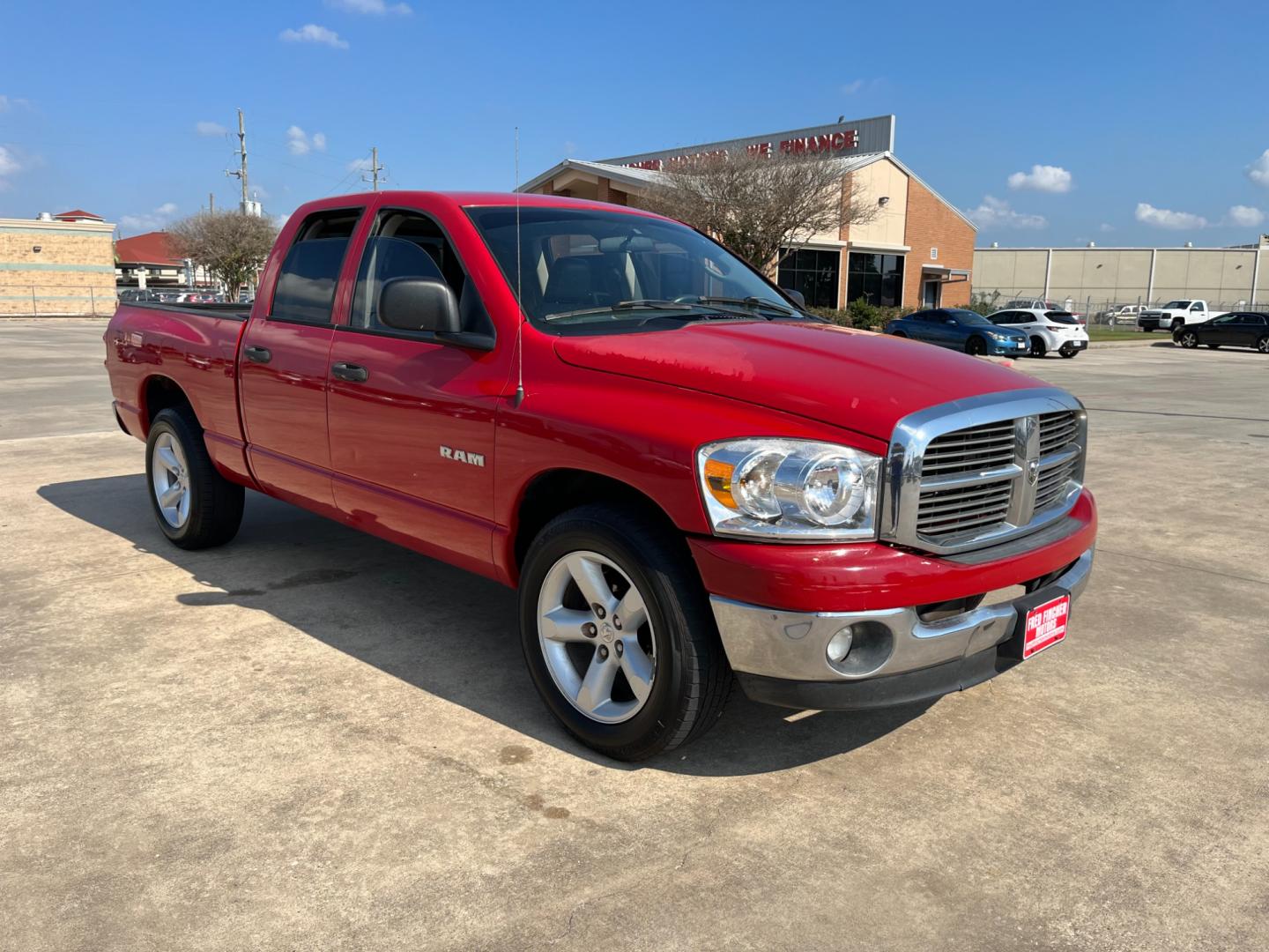 2008 red /gray Dodge Ram 1500 Laramie Quad Cab 2WD (1D7HA18N48S) with an 4.7L V8 SOHC 16V engine, located at 14700 Tomball Parkway 249, Houston, TX, 77086, (281) 444-2200, 29.928619, -95.504074 - Photo#0