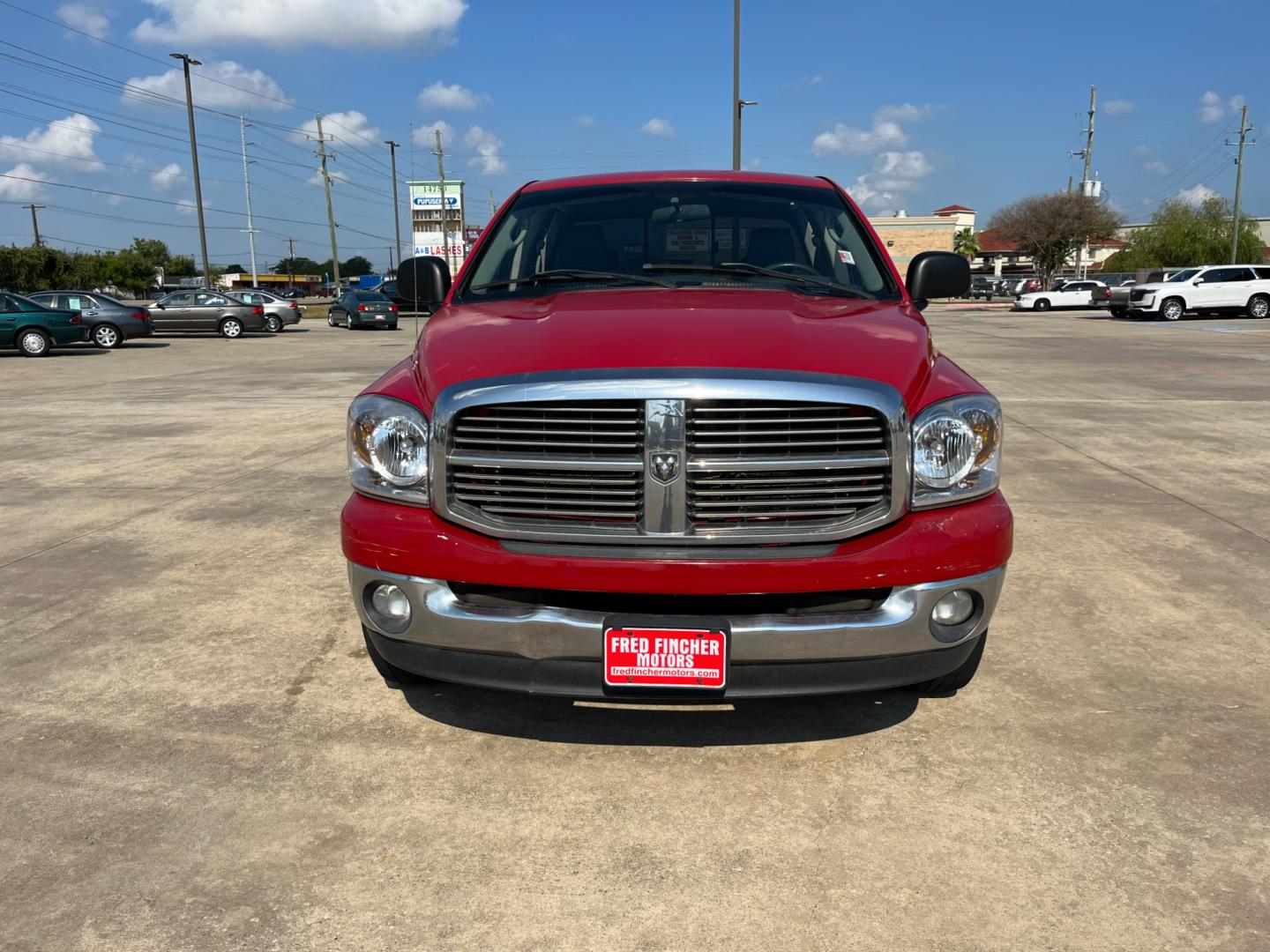 2008 red /gray Dodge Ram 1500 Laramie Quad Cab 2WD (1D7HA18N48S) with an 4.7L V8 SOHC 16V engine, located at 14700 Tomball Parkway 249, Houston, TX, 77086, (281) 444-2200, 29.928619, -95.504074 - Photo#1