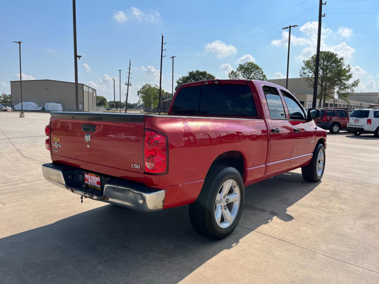 2008 red /gray Dodge Ram 1500 Laramie Quad Cab 2WD (1D7HA18N48S) with an 4.7L V8 SOHC 16V engine, located at 14700 Tomball Parkway 249, Houston, TX, 77086, (281) 444-2200, 29.928619, -95.504074 - Photo#6