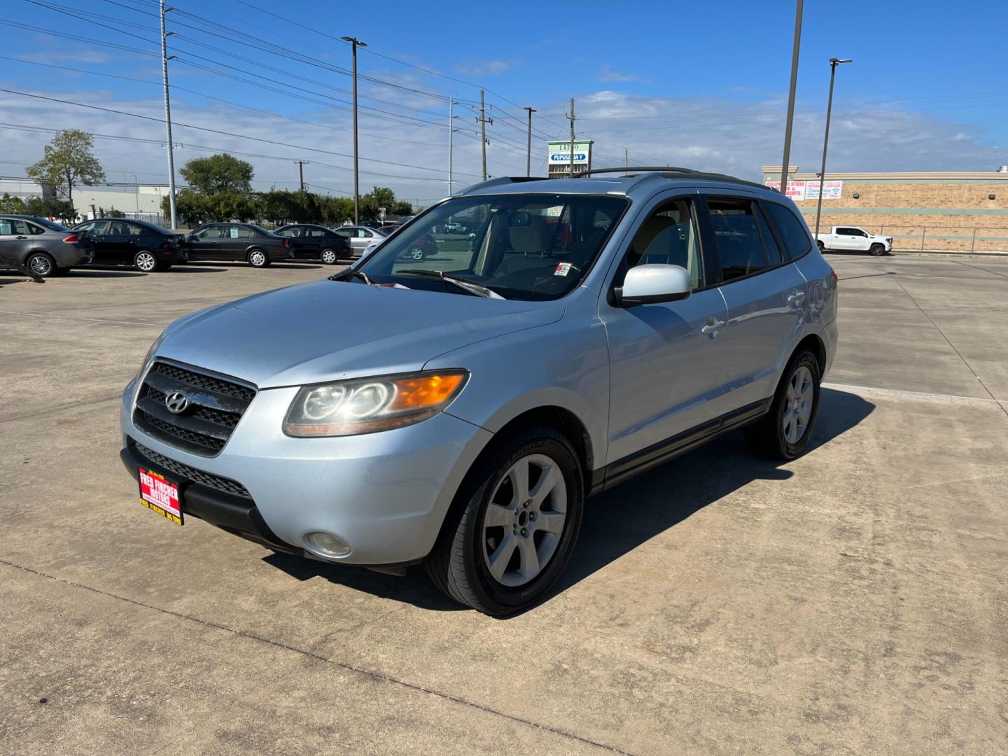 2007 blue /TAN Hyundai Santa Fe Limited (5NMSH13E87H) with an 3.3L V6 DOHC 24V engine, 5-Speed Automatic Overdrive transmission, located at 14700 Tomball Parkway 249, Houston, TX, 77086, (281) 444-2200, 29.928619, -95.504074 - Photo#2