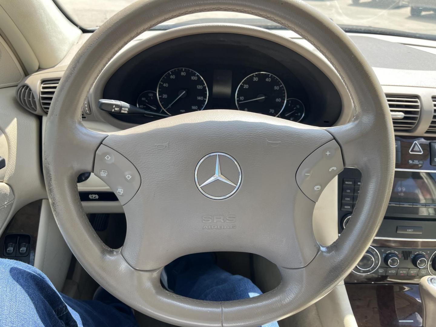 2005 white /TAN Mercedes-Benz C-Class C320 Sport Sedan (WDBRF64J05F) with an 3.2L V6 SOHC 18V engine, 5-Speed Automatic Overdrive transmission, located at 14700 Tomball Parkway 249, Houston, TX, 77086, (281) 444-2200, 29.928619, -95.504074 - Photo#14