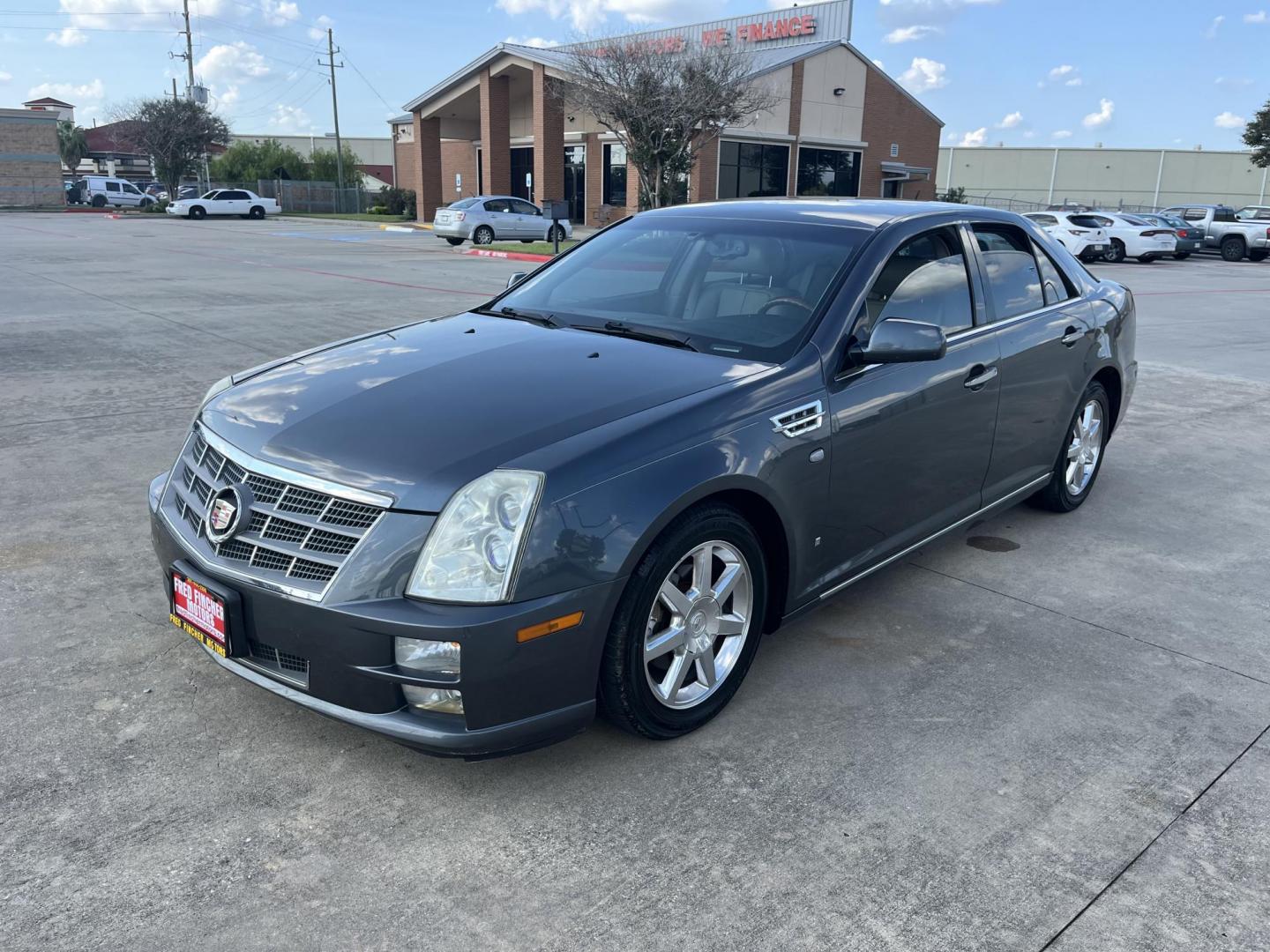 2008 GRAY /black Cadillac STS V8 Luxury (1G6DC67A280) with an 4.6L V8 DOHC 32V engine, 6-Speed Automatic Overdrive transmission, located at 14700 Tomball Parkway 249, Houston, TX, 77086, (281) 444-2200, 29.928619, -95.504074 - Photo#2