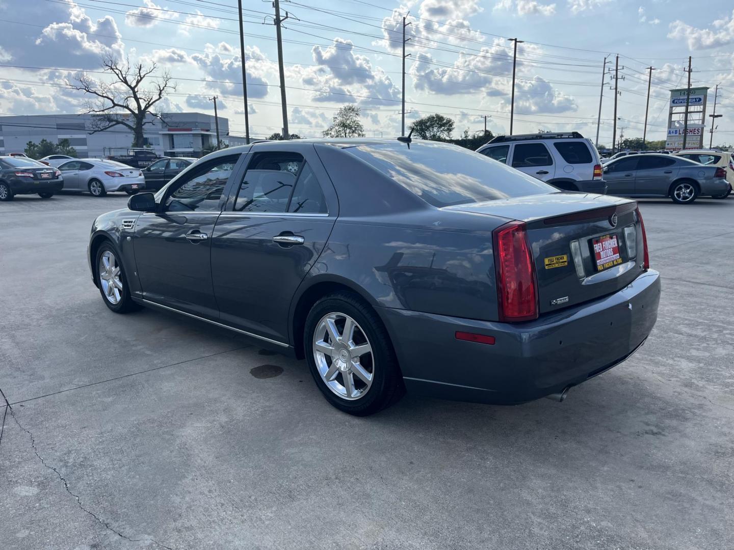 2008 GRAY /black Cadillac STS V8 Luxury (1G6DC67A280) with an 4.6L V8 DOHC 32V engine, 6-Speed Automatic Overdrive transmission, located at 14700 Tomball Parkway 249, Houston, TX, 77086, (281) 444-2200, 29.928619, -95.504074 - Photo#4