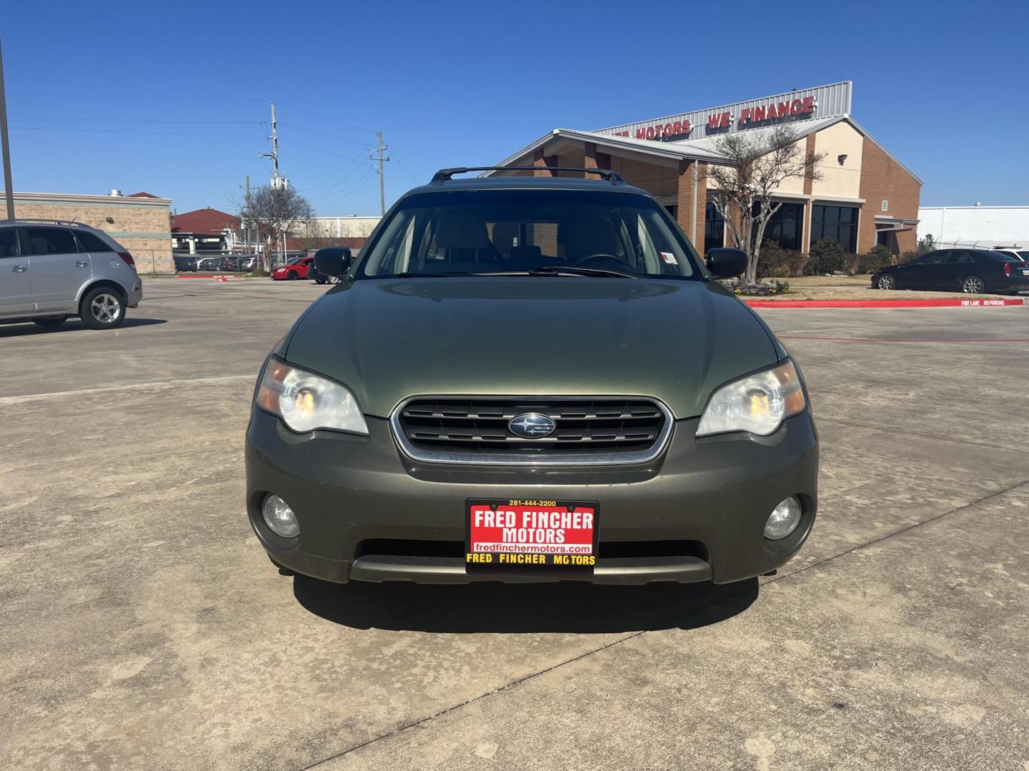 2006 green /gray Subaru Outback 2.5i Wagon (4S4BP61C967) with an 2.5L H4 SOHC 16V engine, 4-Speed Automatic Overdrive transmission, located at 14700 Tomball Parkway 249, Houston, TX, 77086, (281) 444-2200, 29.928619, -95.504074 - Photo#2